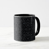Mug Chained Abstract Mirrored Image Gray On Black Art  (Devant droit)