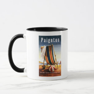 Mug Chaise de plage de chemins de fer et affiche