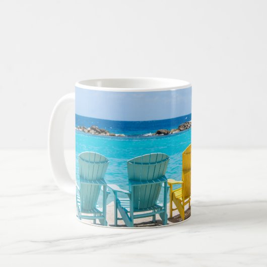 Mug Chaise de plage des Caraïbes Oasis #2 #caribbean # (Devant gauche)