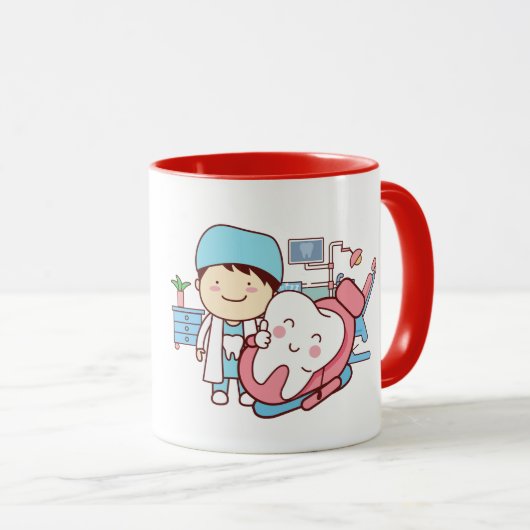 Mug Chaise Dentiste Illustrée (Devant droit)