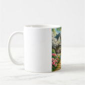 Mug Chalet de printemps/jardin & chat (Gauche)