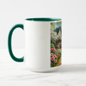 Mug Chalet de printemps/jardin & chat (Gauche)