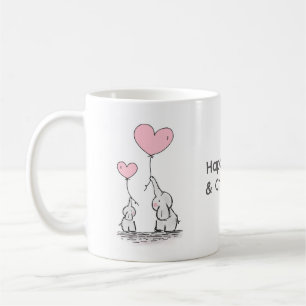 Mug Chaleur douce et amour Deux éléphant