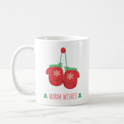 Mug Chaleureux voeux de Noël mignon Flocon de neige Mi (Gauche)