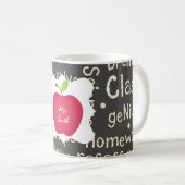Mug Chalkboard - Enseignant de la pomme rouge (Devant droit)