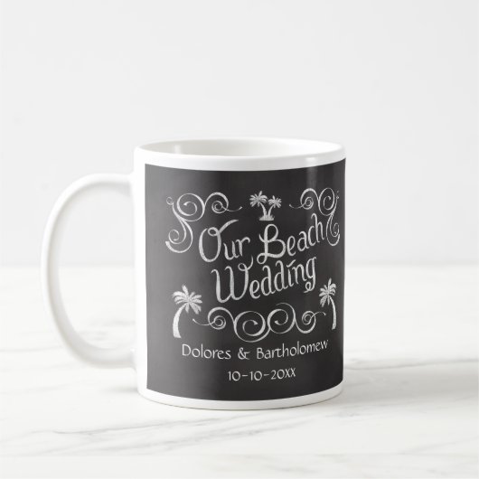 Mug Chalkboard Notre Mariage Plage (Gauche)