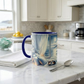Mug Chambre Côtière au Clair de Lune avec Chat Endormi