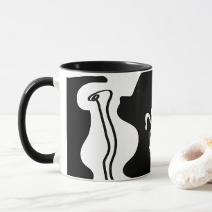 Mug Chambre de décalage : Noir, Blanc et Rouge Abstrai