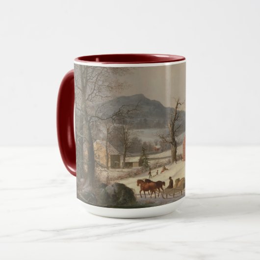 Mug Chambre rouge d'école (scène de pays) 1858 (Devant gauche)