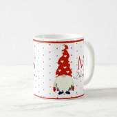 Mug Chambres Monogram Rouge et Blanc Gnome (Devant droit)