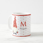 Mug Chambres Monogram Rouge et Blanc Gnome (Devant gauche)