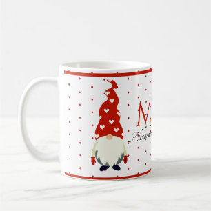 Mug Chambres Monogram Rouge et Blanc Gnome 