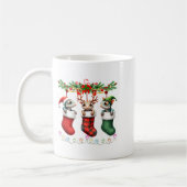 Mug Chameleon In Christmas Socks Lights Chameleon Xmas (Gauche)