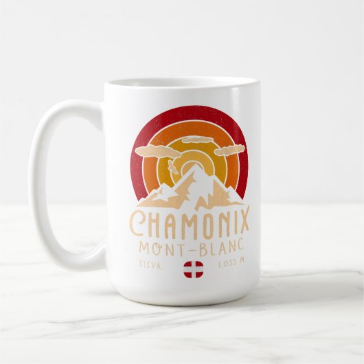 Mug Chamonix France Retro Sunset Ski Souvenirs 80s (Gauche)