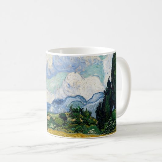 Mug Champ de blé avec cyprès (Devant droit)