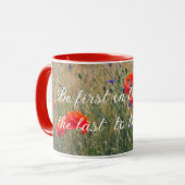 Mug Champ de blé avec des coquelicots et des fleurs de (Devant gauche)