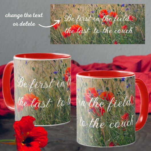 Mug Champ de blé avec des coquelicots et des fleurs de