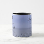 Mug Champ de blé bleu des Écritures simples modernes (Centre)