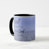 Mug Champ de blé bleu des Écritures simples modernes (Devant gauche)