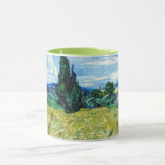 Mug Champ de blé vert avec Cypress - Vincent Van Gogh (Centre)