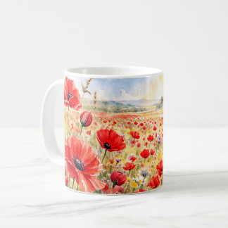 Mug Champ de coquelicots - Coquelicot à l'aquarelle