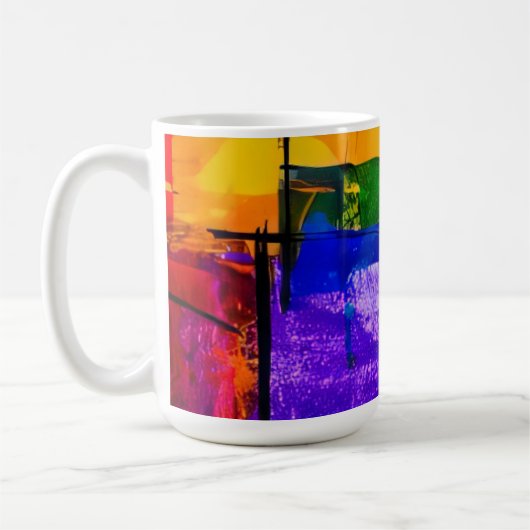 Mug Champ de couleur de la ville néon (Gauche)