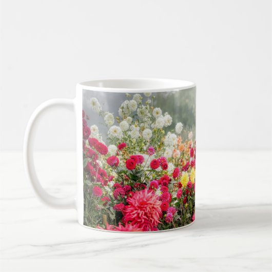 Mug Champ de fleurs de Dahlia (Gauche)