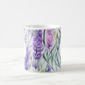 Mug Champ de fleurs de lavande violette monogramme (Centre)