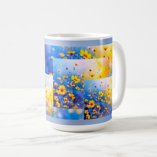 Mug Champ de fleurs moderne (Devant droit)