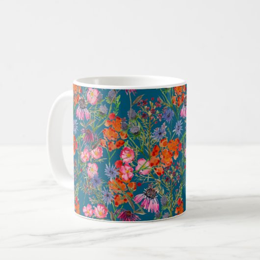 Mug Champ De Fleurs Motif sans couture (Devant gauche)