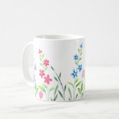 Mug Champ de Fleurs sauvages d'aquarelle mixte (Devant gauche)