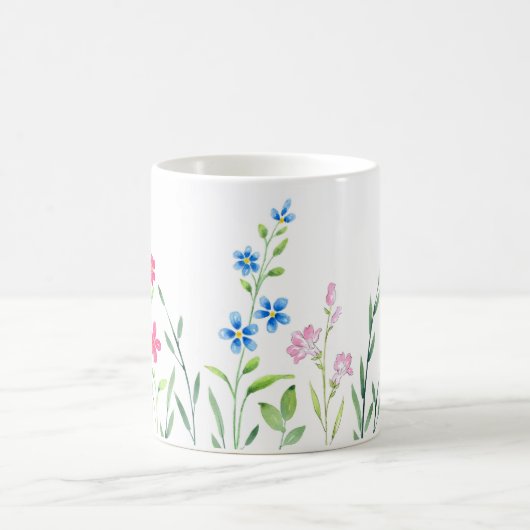 Mug Champ de Fleurs sauvages d'aquarelle mixte (Centre)