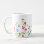 Mug Champ de Fleurs sauvages d'aquarelle mixte (Gauche)
