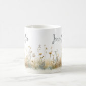 Mug Champ de Fleurs Sauvages Rustique Monogramme (Centre)