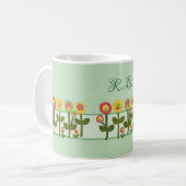 Mug Champ de fleurs stylisé personnalisé (Devant gauche)