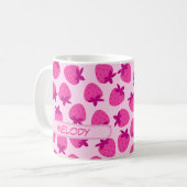 Mug champ de fraise rose été nature fruit initial (Devant gauche)
