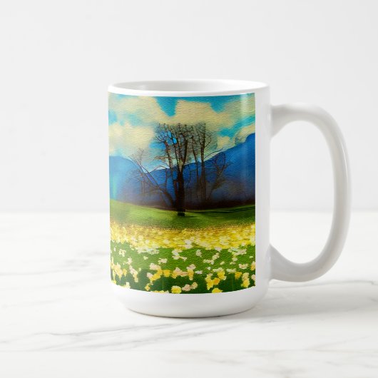Mug Champ de jonquilles - peinture (Droite)