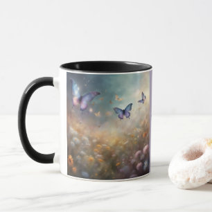 Mug Champ de lavande aux fleurs sauvages et papillons