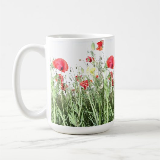 Mug Champ de pavot Fleur de la nature (Gauche)