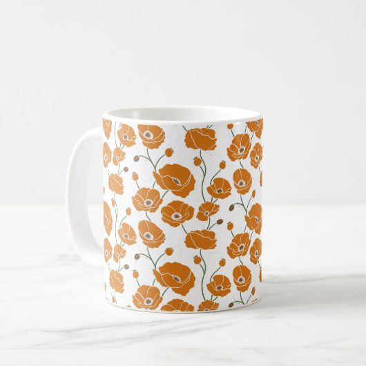 Mug Champ de pavots orange (Devant gauche)