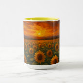 Mug Champ de tournesols au coucher du soleil (Centre)