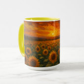 Mug Champ de tournesols au coucher du soleil (Devant gauche)