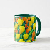Mug Champ de tulipes orange et jaune (Devant droit)