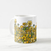 Mug Champ des fleurs jaunes de renoncule (Devant gauche)