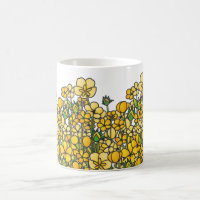 Champ des fleurs jaunes de renoncule