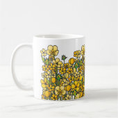 Mug Champ des fleurs jaunes de renoncule (Gauche)