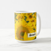 Mug Champ jaune de tournesols photo (Devant droit)