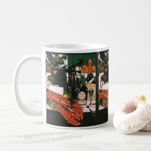 Mug Champagne au homard vintage ; Fête élégante chic