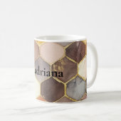 Mug Champagne Blush au peigne de miel de Glam Abstrait (Devant droit)