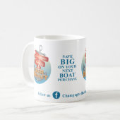 Mug Champagne Boating on a Beer Budget Coffee Cup! (Devant gauche)